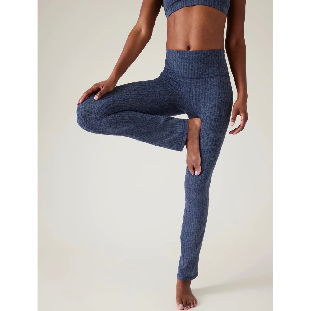 NWT Athleta Elation Textured Straight Leg Pant Nara Shibori Indigo Size 1X Yoga